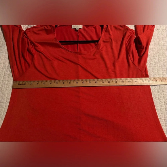 Simple Southern Orange 3/4 Sleeve Long Top Tunic Sz XL - Picture 9 of 11